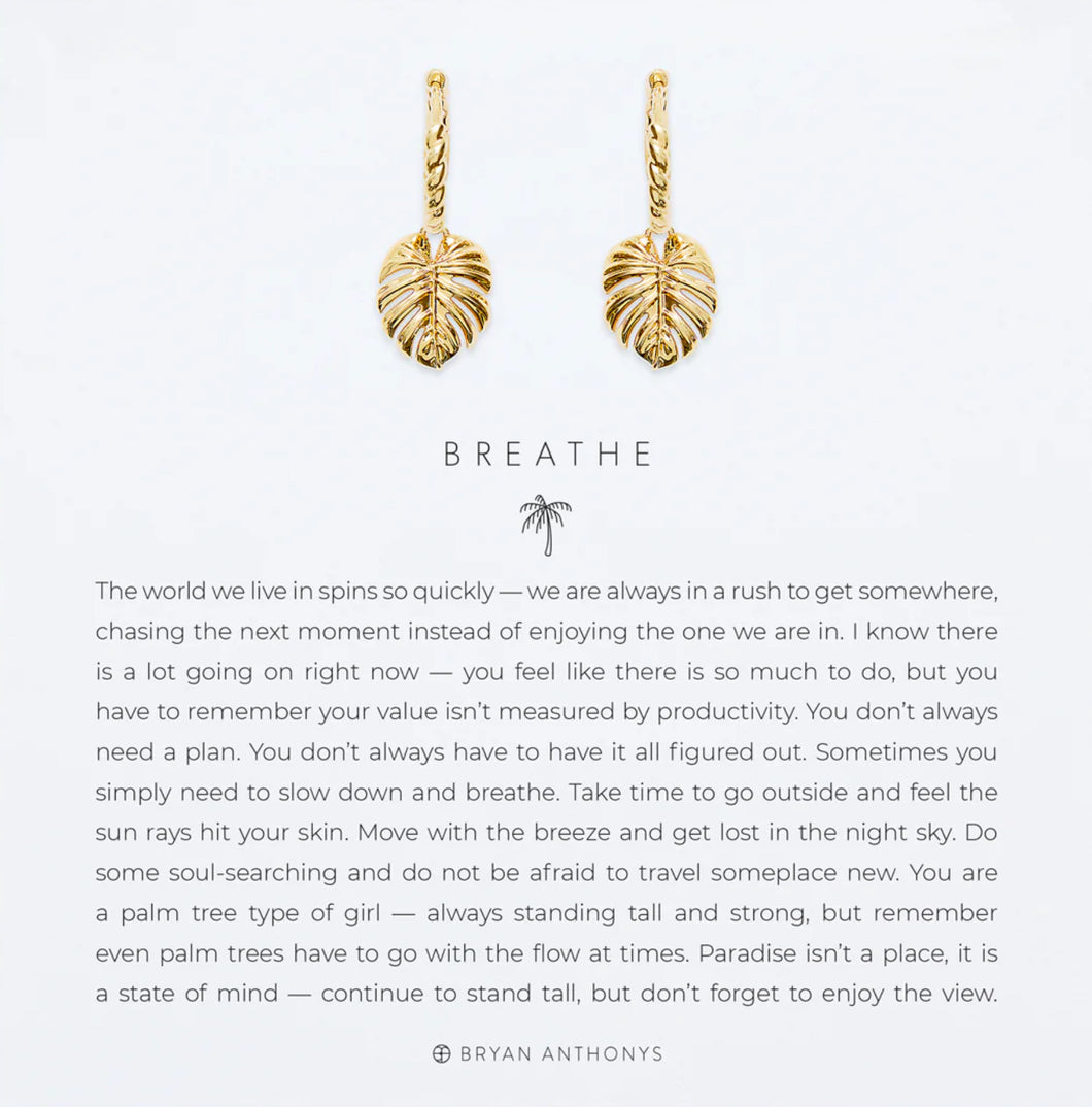 BRYAN ANTHONYS “BREATHE” GOLD EARRINGS