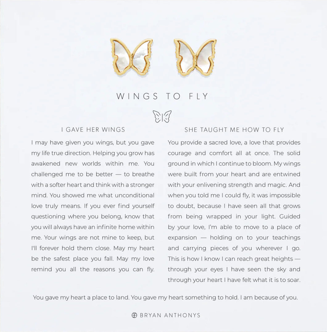 BRYAN ANTHONYS “WINGS TO FLY” GOLD EARRINGS